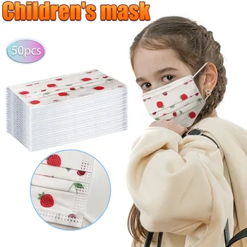 

10/20/30/40PC Children Face Mask Cover Child Pollution-proof Windproof Lovely Strawberry Printed Masks Face sheild Mascarilla