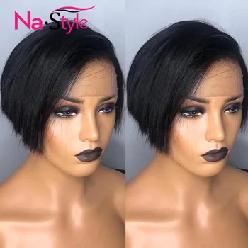 Pixie Cut Wig Bob Lace Front Wigs Short Bob Wig 13x6 Lace Front Human Hair Wigs For Black Women Preplucked Lace Wig Brazilian 3