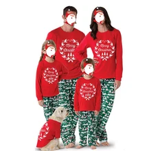 Одежда для всей семьи; Новогодняя Красная рождественская Пижама; одинаковые комплекты для семьи; одежда для мамы и дочки, папы и сына; Семейные пижамы