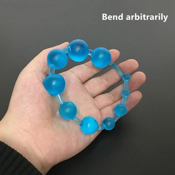 2021 New Soft Rubber Anal Plug Beads Long Orgasm Vagina Clit Pull Ring Ball Butt Toys Stimulator Sex Toys For Adults Women 4