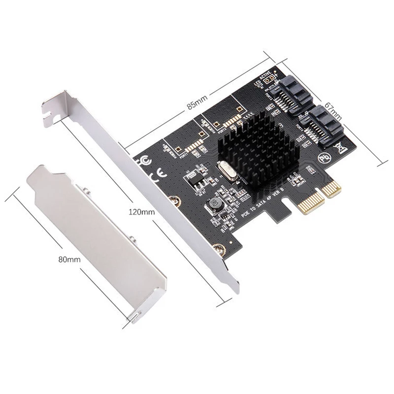 Pcie Pci Express к Sata3.0 2-port Sata Iii 6G плата адаптера контроллера расширения