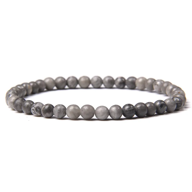Chakra Energy Bracelet: Natural Agate & Onyx Beaded Stretch Jewelry