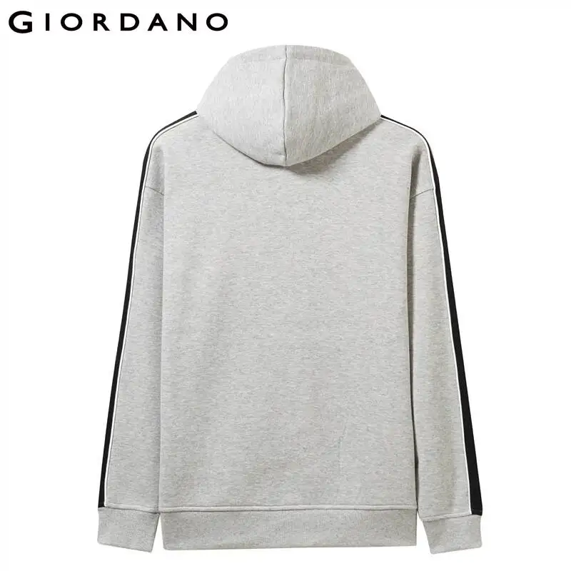 Giordano/Мужская толстовка из контрастного флиса, толстовки с подкладкой, с длинным рукавом, из хлопка, с карманами Kanga Sudadera Hombre 01029778