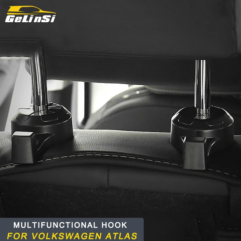 GELINSI for Volkswagen VW Atlas 2017-2019 Clips Car Seat Hook Auto Headrest Hanger Bag Holder Purse Cloth Fastener | Автомобили и