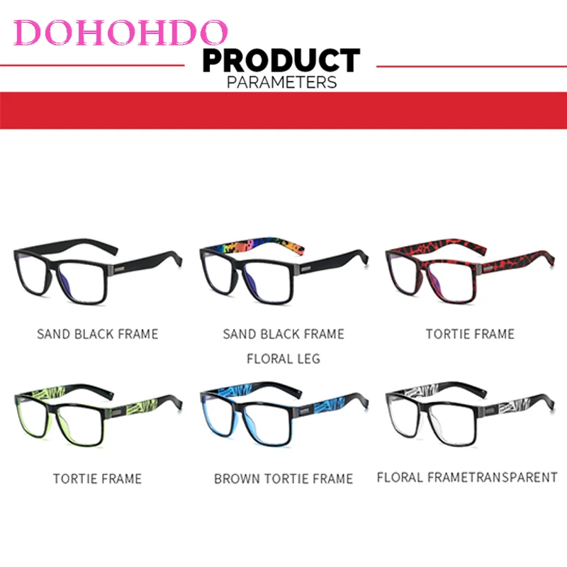 Fashion Anti Blue Light Glasses Frame For Men Women Clear Lens Computer Gaming Eyeglasses Square Eyewear Anti-UV Optical Frame blue light blocking glasses