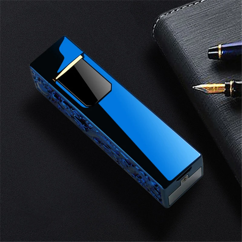 ICE Blue Китайская Emboss Dragon двойная дуга Usb Зажигалка плазменная ветрозащитная электрическая зажигалка из металла в стиле панк беспламенная зажигалка - Цвет: ICE Blue
