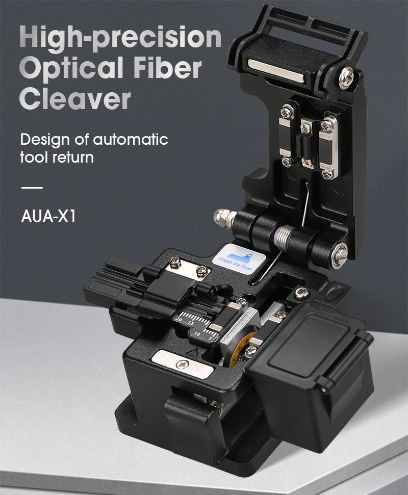 

New AUA-X1 High-Precision Fiber Cleaver With Waste Fiber Box, Fiber Optic Cable Cutter, Fiber Fusion Splicer Cutter