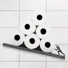 Floating Shelf Toilet Paper Holder Modern Wall Mount Organizer for Rolls Tissues Creative Valentine's Day Gift