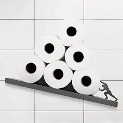 Floating Shelf Toilet Paper Holder Modern Wall Mount Organizer for Rolls Tissues Creative Valentine's Day Gift
