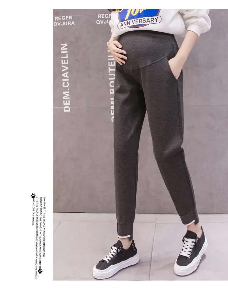 Повседневные спортивные брюки-карандаш для беременных; брюки для беременных; одежда с высокой талией; удобные брюки для беременных; сезон осень