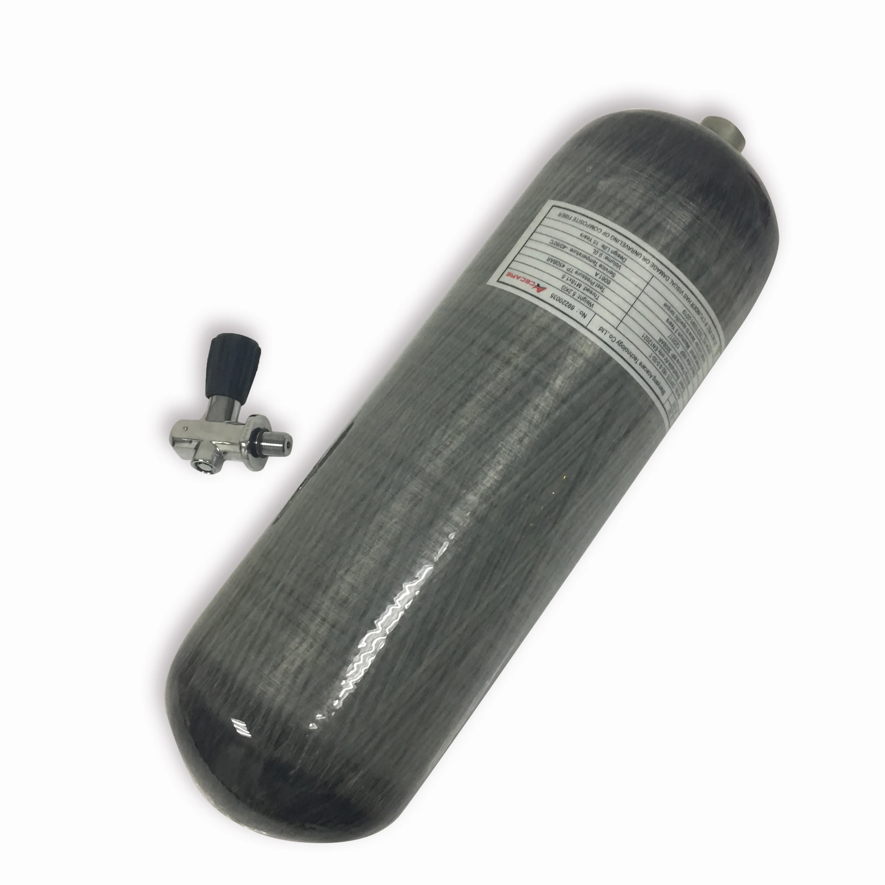 Acecare акваланг бак 9L CE HPA цилиндр из углеродного волокна для дайвинга 4500psi баллон с сжатым воздухом Pcp баллон Pcp клапан M18* 1,5