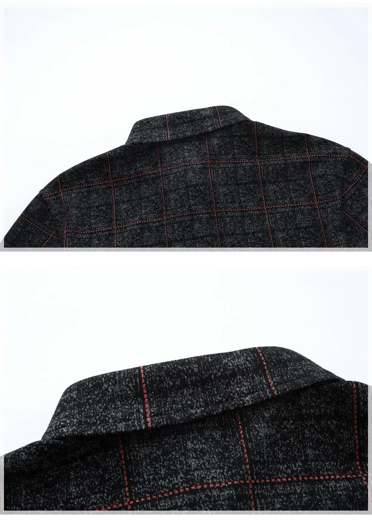 M-5XL, 6XL, 7XL, модная мужская рубашка с длинным рукавом, воротник с лацканами, клетчатая Повседневная рубашка, мужские свободные Осенние Топы 9681