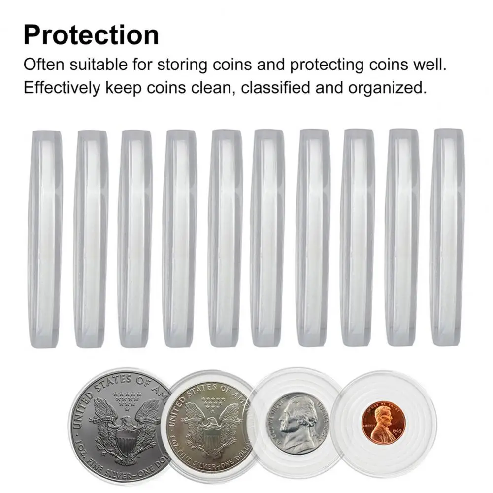 20 Sets 46mm Coin Holder Capsule Protector Collection Clear Coin Storage Box Awards Ceremony Purses coin storage album