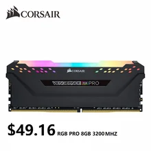 مجموعة من وحدات الذاكرة قرصان الانتقام®RGB برو 8 GB (1x8 GB) DDR4 DRAM 3200 MHz c16-black