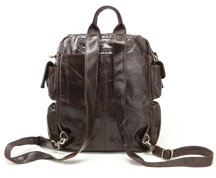 Bolso Hombre Cuero Genuino De Hombro Sac a Dos Homme Voyage непроницаемый винтажный Cuir Marron De Lux мужской рюкзак из коровьей кожи
