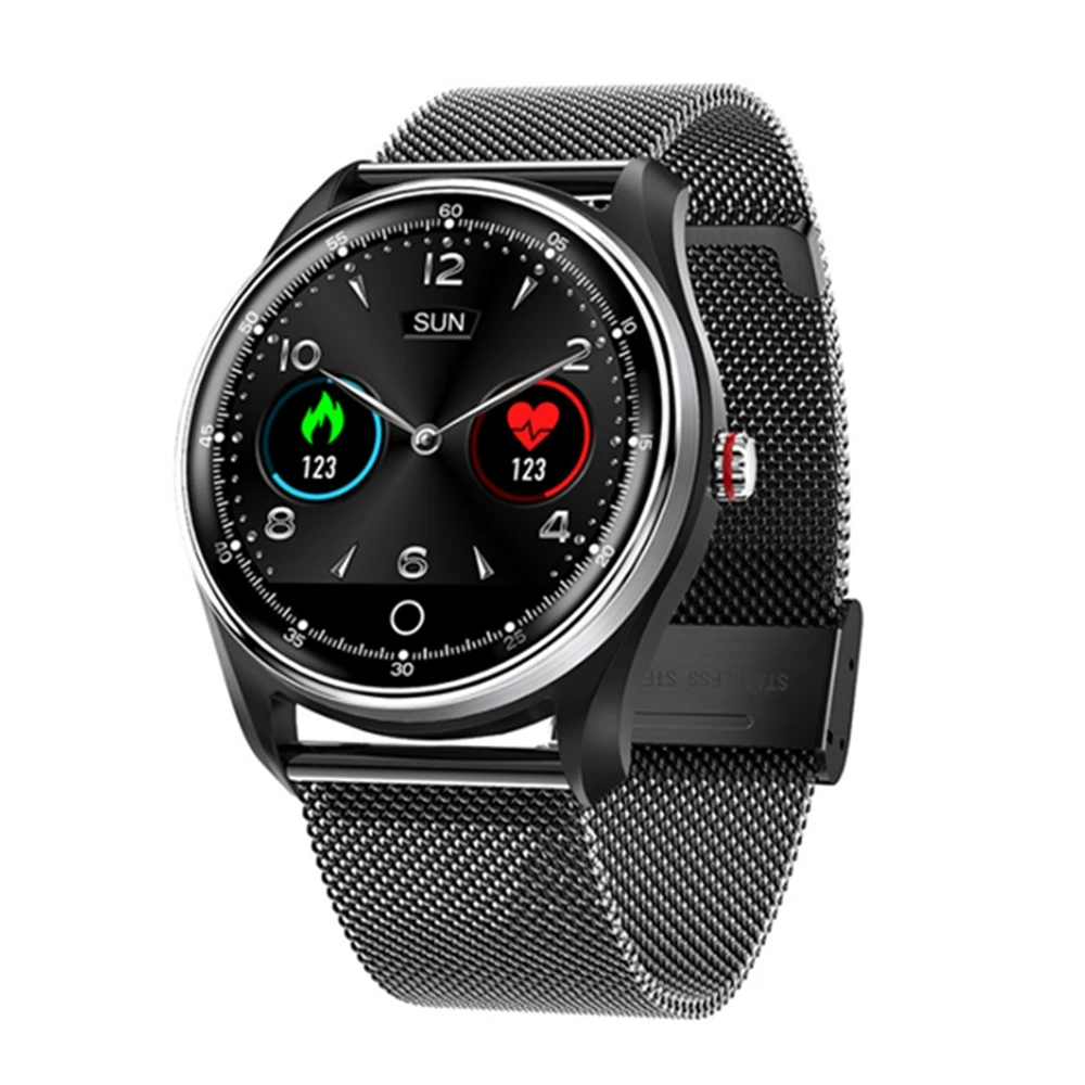 Мужские Смарт-часы ip68 Водонепроницаемые ЭКГ PPG HRV сердечный ритм кардио монитор мужские Смарт-часы Android ios Телефон мужской фитнес-браслет - Цвет: Black steel