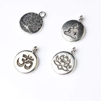 

10mm 15PCSvarious patterns of zinc alloy fashion pendant DIY bracelet necklace earrings accessories 20PCS