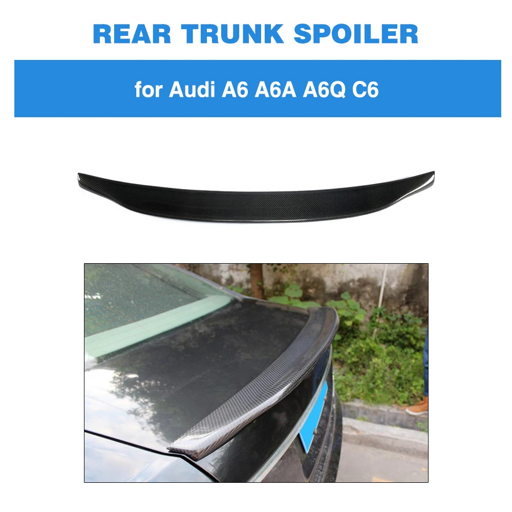 Задний спойлер багажника для Audi A6 C6 2005-2011 углеродного волокна задний багажник багажника хвост губы крыло