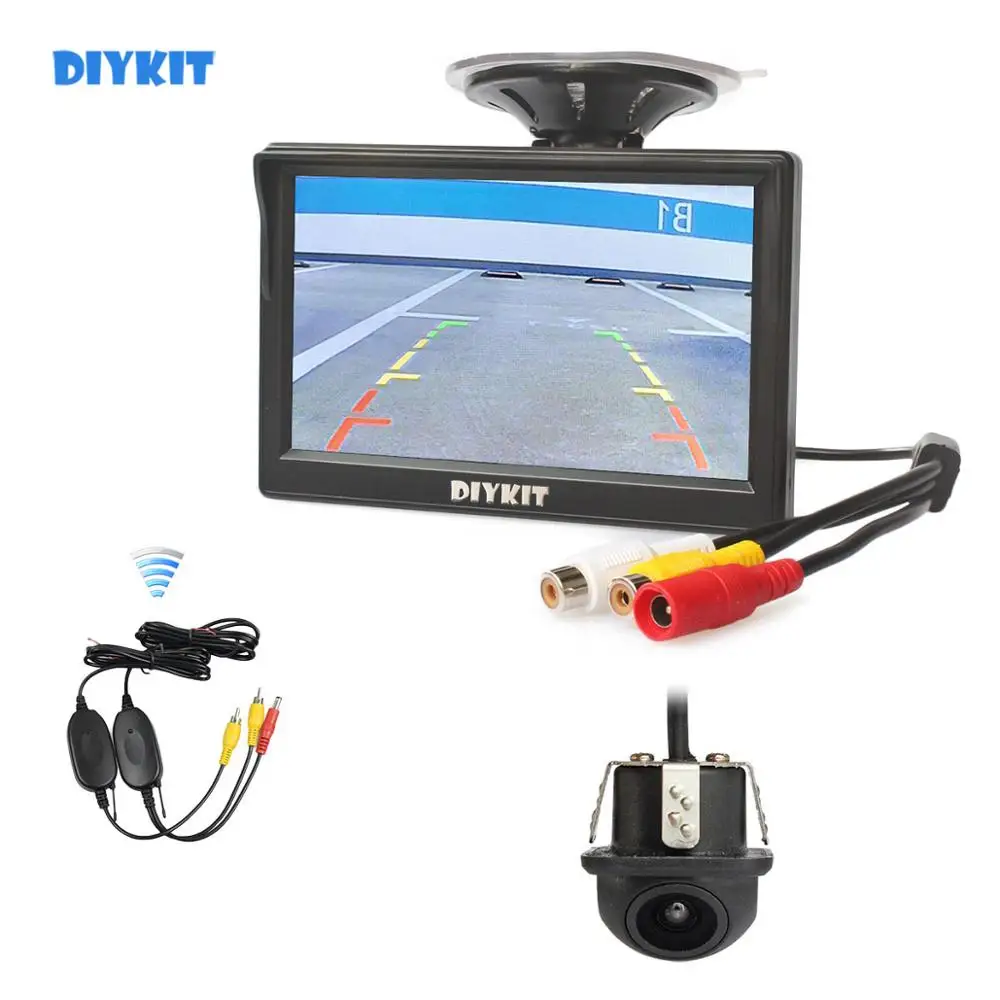 DIYKIT беспроводной 5-дюймовый HD ЖК-дисплей монитор заднего вида автомобильный Мини