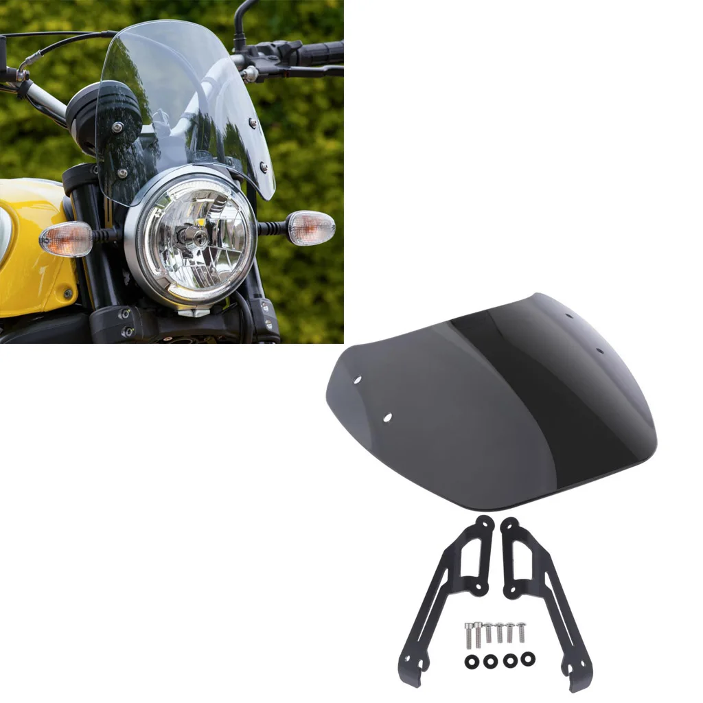 

Motorcycle Windscreen For DUCATI SCRAMBLER 2016+, Windshield - Motorbike Wind Protection, Black