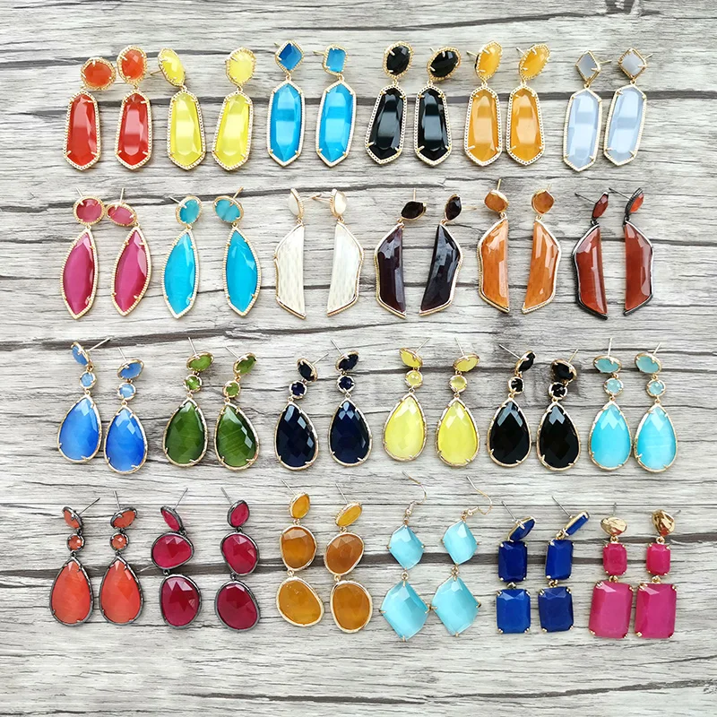 1 пара серьги подвески с опалом|Серьги-подвески| |