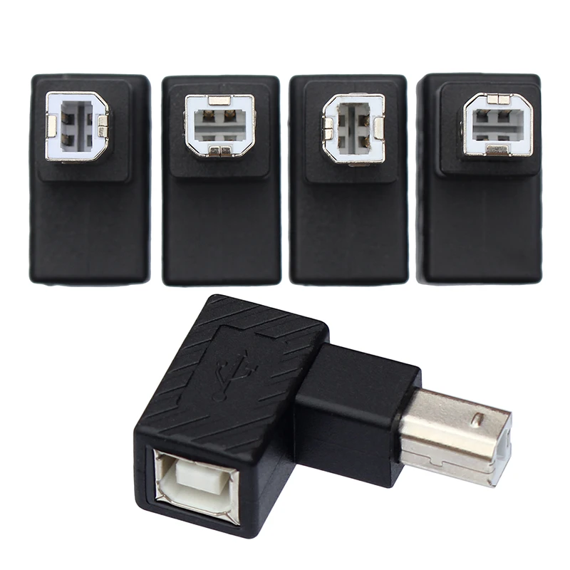 

90 Degree USB 2.0 B Type Right Angled Male to Female Adapter for Printer Scanner Converter