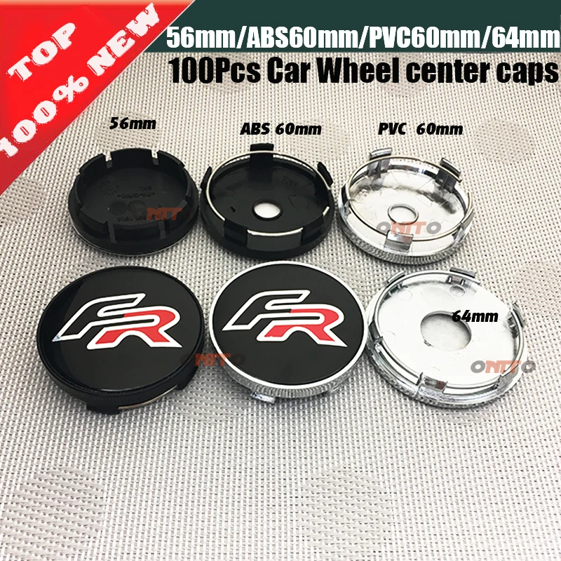 

100pcs/lot 56mm 60mm 64mm Car wheel hub caps car emblem wheel center caps for FR logo for Cordoba Leon Ibiza Toledo car styling
