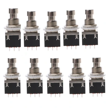 

10Pcs 9-Pin 3PDT Guitar Effects Pedal Box Stomp Foot Metal Switch True Bypass Black