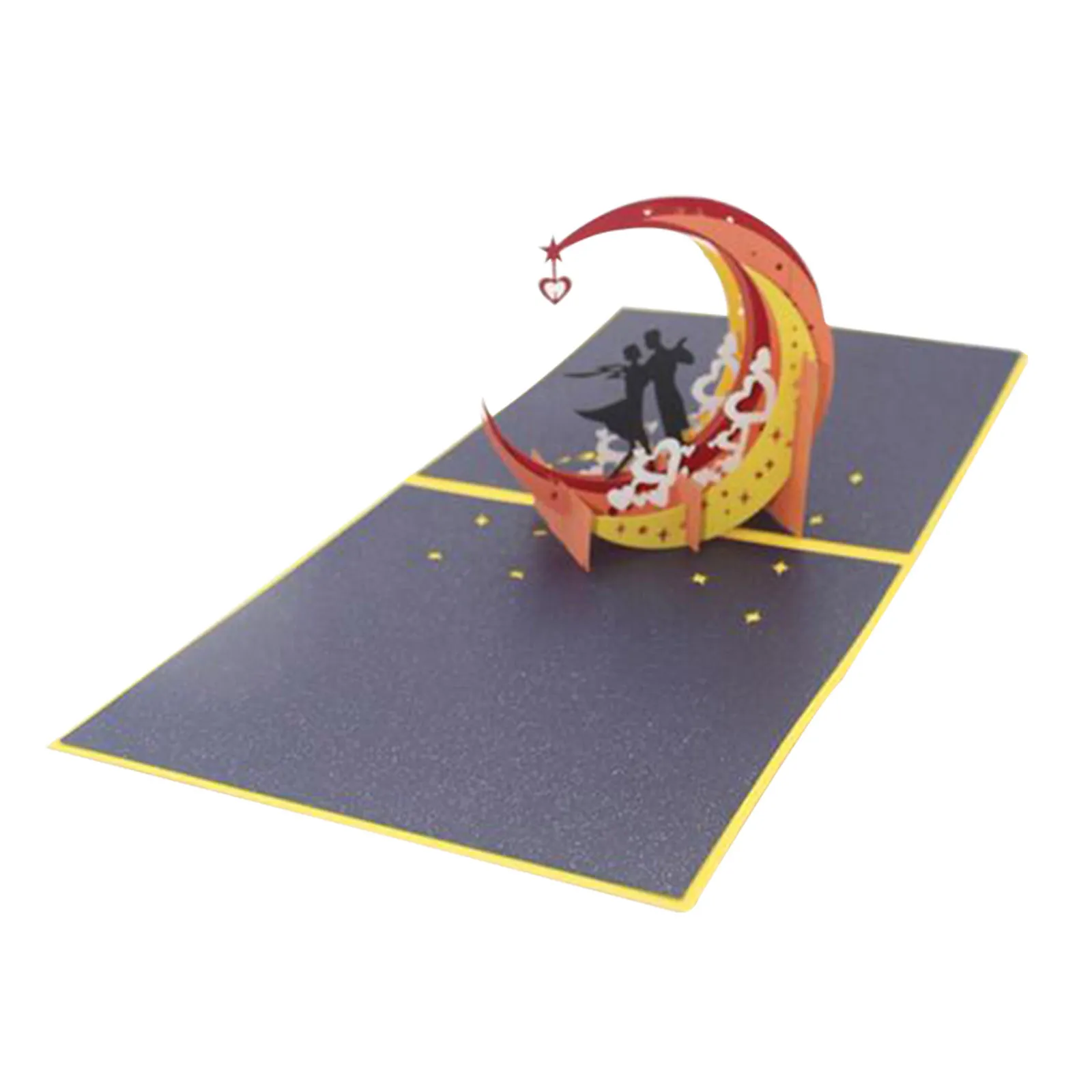 3D стерео поздравительная открытка с лунным украшением креативная на день