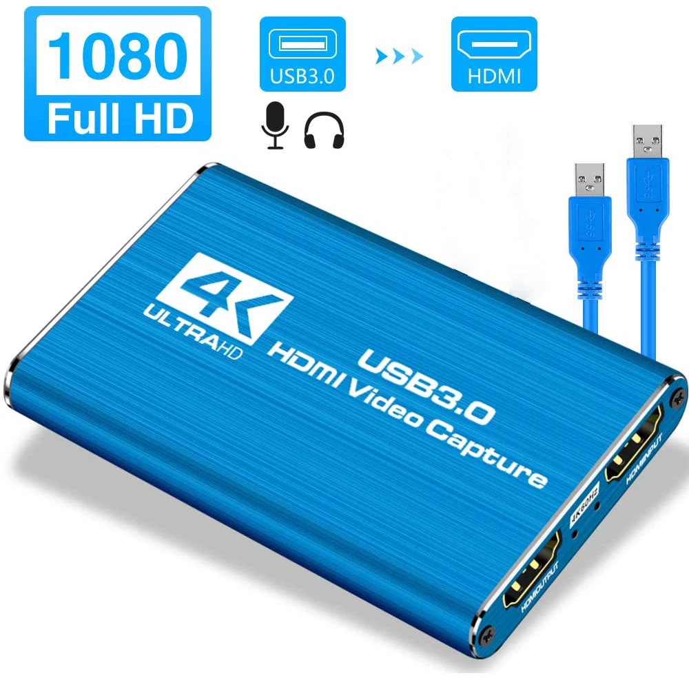 2024 Mini Video Capture Card USB 3.0 HDMI Video Grabber Recorder Box PS4 Game DV