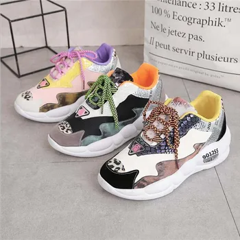 

2020 Sneakers Women Summer Shoes Vulcanized Woman Rainbow Color Height Increasing Female Breathable Shoes Ladies Lace Up Fashion