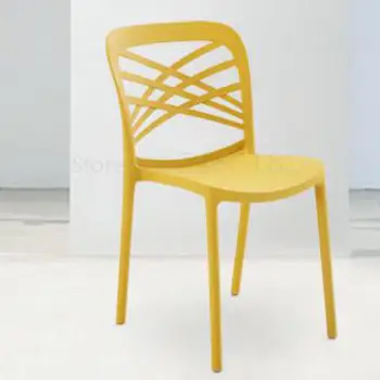 

Simple chair plastic household leisure back makeup chair adult with armrest restaurant Nordic outdoor dining chair thickened