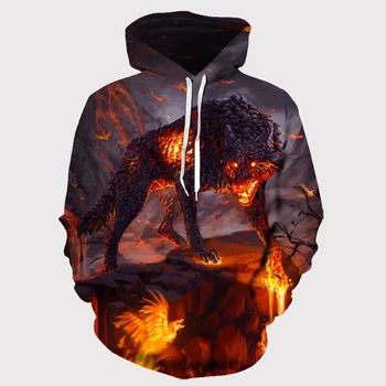 

Newst Men's Hoodies Sweatshirt Funny 3D Fashion Black White Wolf Printed Hoodie Men Women Pullovers Hooded Hoody Tracksuits Tops
