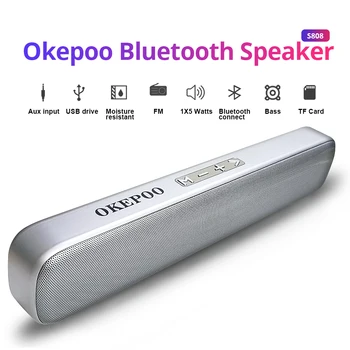 

Okepoo Portable Bluetooth Speaker S808 Support Microphone TF Card FM AUX 2000mAh Battery HIFI Stereo Wireless Bluetooth Speaker