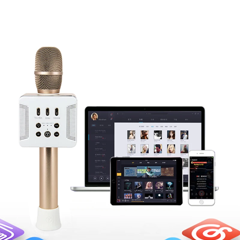 HOT-TOSING профессиональный беспроводной Bluetooth караоке микрофон ручной поет машина динамик запись Совместимый телефон, компьютер