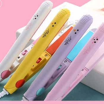 

2019 New Cartoon Mini Hair Straightener Flat Iron Curling Hair Straightener Comb Hair Crimper Curling Iron Hair Straightener