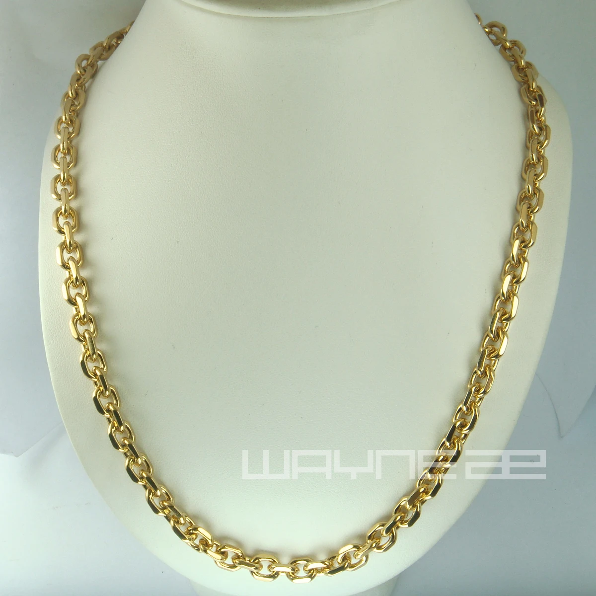 Мужская цепочка золотого цвета длина 6 мм ширина 50 60 70 80 см N248|chain necklace|necklace