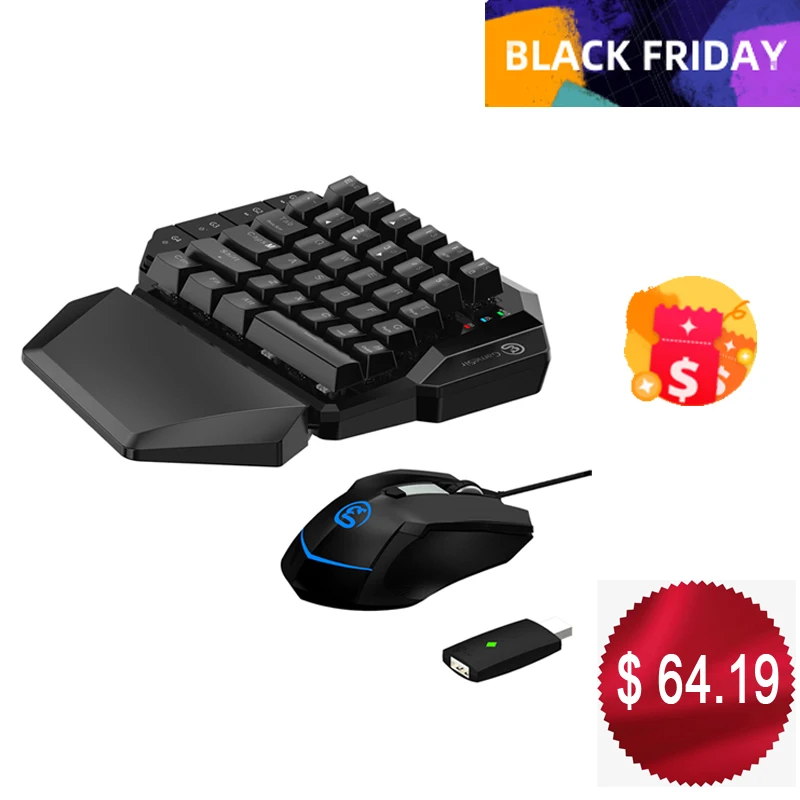 

GameSir VX Single Hand 2.4G Wireless Bluetooth Gaming Keyboard with Adjustable DPI Wired Mouse For Xbox/PS3/PS4/Switch/PC