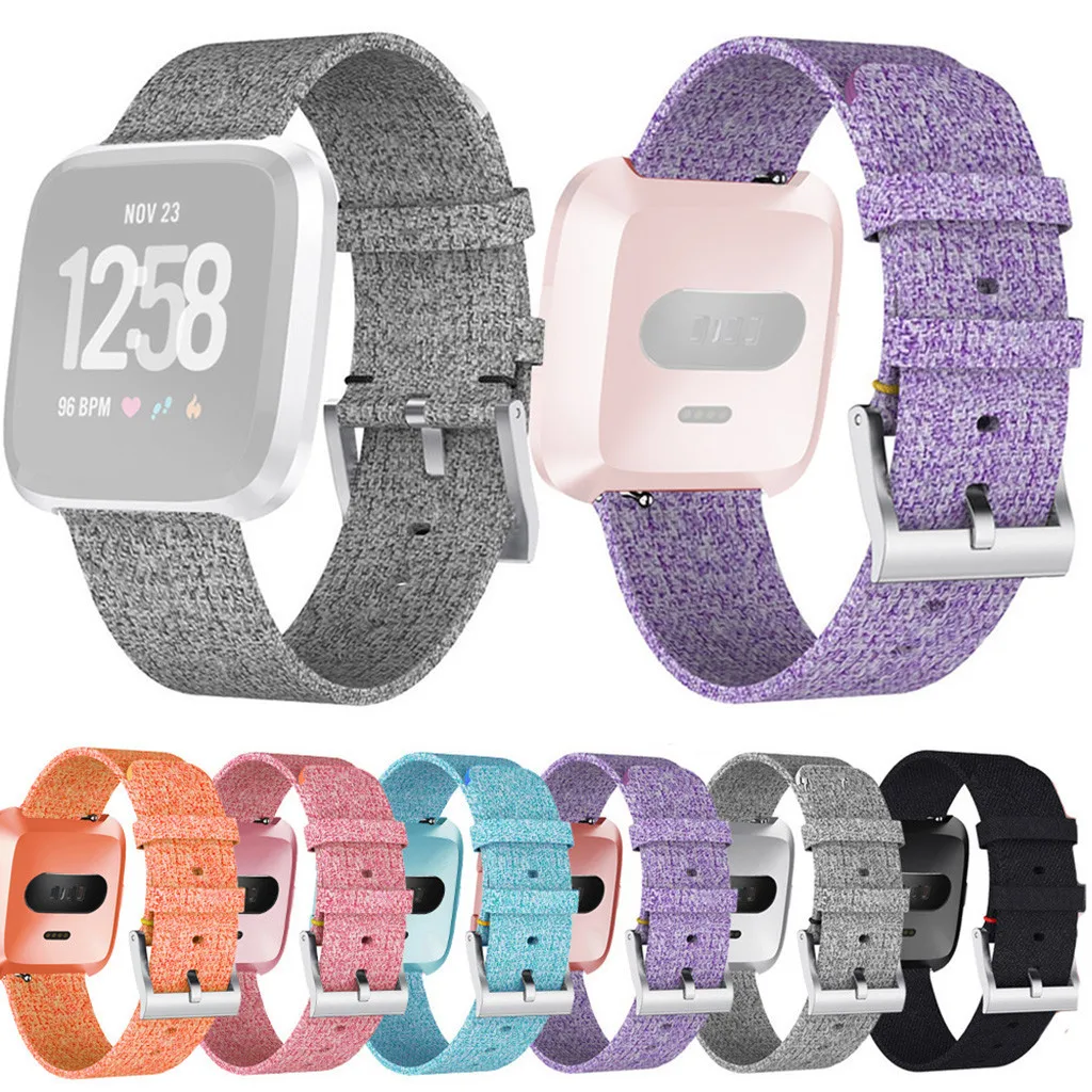 Тканый тканевый ремешок на запястье для Fitbit Versa 2 смарт-часов сменный мужских