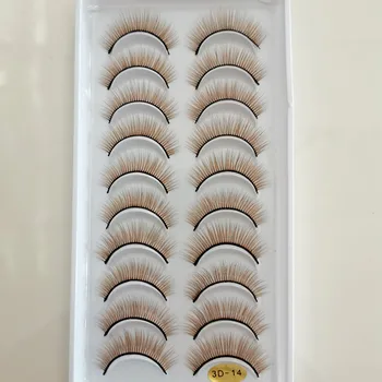 

10 Pairs Eyelashs Natural Brown long 3D Faux Mink Eyelashes Thick HandMade Lashes Volume Soft Mink Lashes False Eyelashes