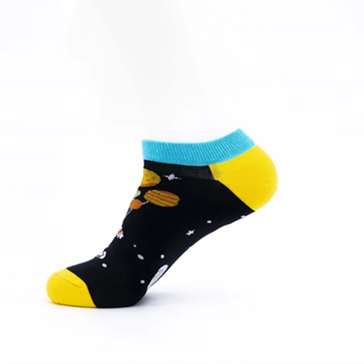 New Space Alien Planet Universe Cartoon Cotton Skate Cool Casual Socks Women Men Astronaut Funny Boat Short Happy Ankle Socks