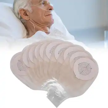 

10pcs One-Piece Silicone Colostomy Bag Skin-Friendly Ostomy Bag Pouch for Elderly Patients Health Care a