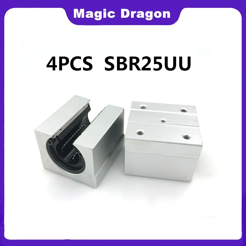4 pcs SBR25UU SBR25 Linear Bearing 25mm Open Linear Bearing Slide block