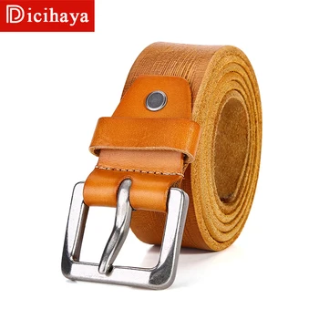 

DICIHAYA Cow genuine leather luxury strap male belts for men new fashion classice vintage pin buckle men belt High Quality