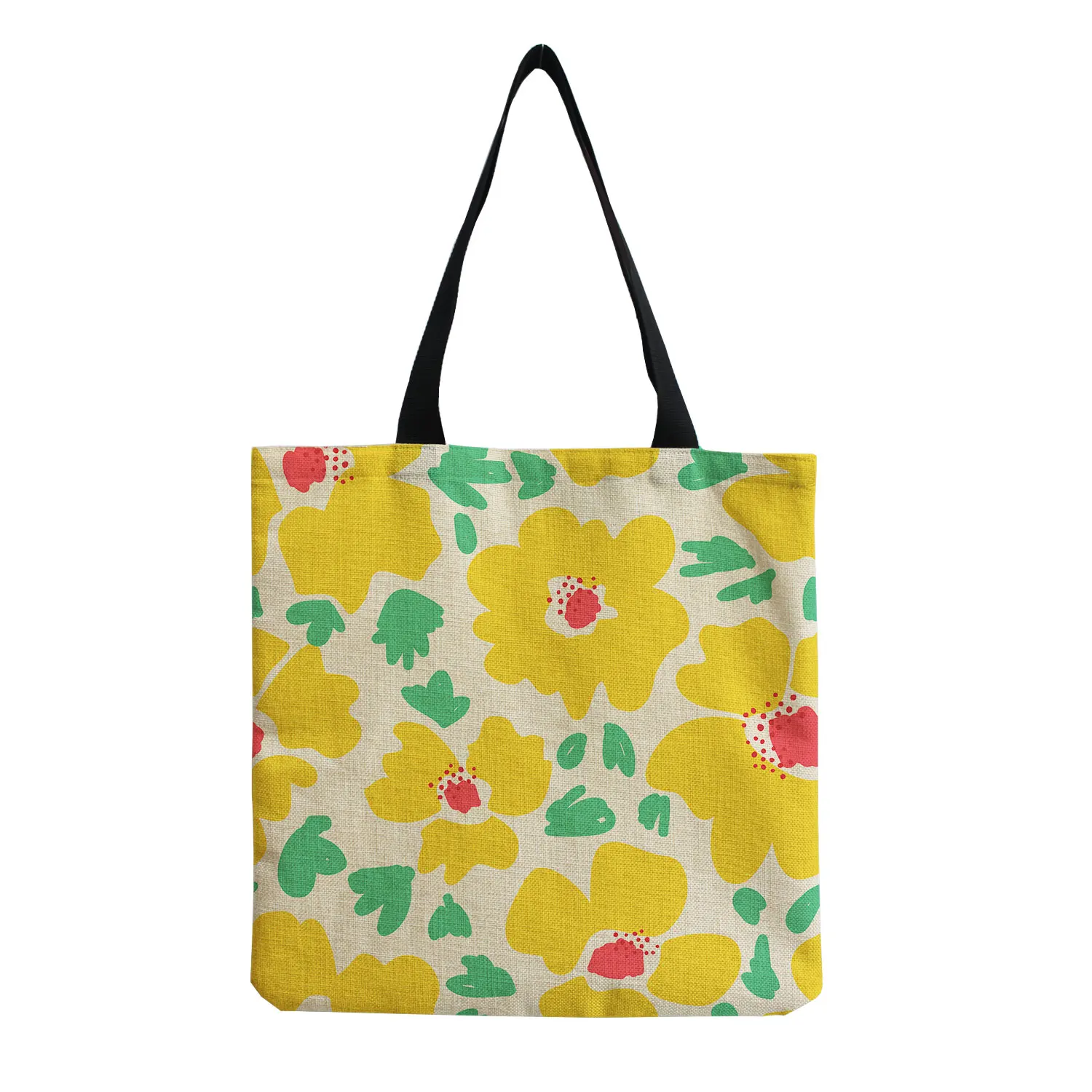 Eco Protection Foldable Large Capacity Tote Bright Colors Refreshing Lemon Printed Shoulder Bags Daily Storage Outdoors Packs laptop shoulder bag Shoulder Bags