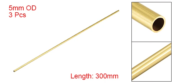 Uxcell латунная круглая трубка 300 мм Длина 0,5 мм ID бесшовные прямые трубы OD 3 мм 4 мм 5 мм 6 мм 7 мм 8 мм 9 мм 10 мм