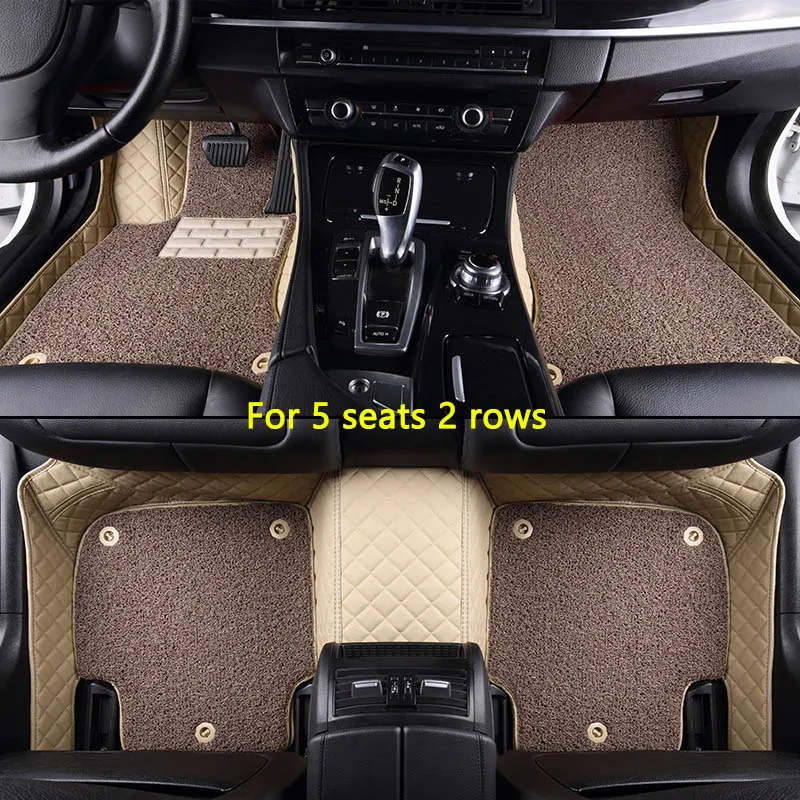 For 5 seats 2 rows Пользовательские автомобильные коврики для Toyota Corolla Camry Rav4 Auris Prius Yalis Avensis Alphard 4Runner Hilux highlander sequoia коврик - Название цвета: For 5 seats 2 rows