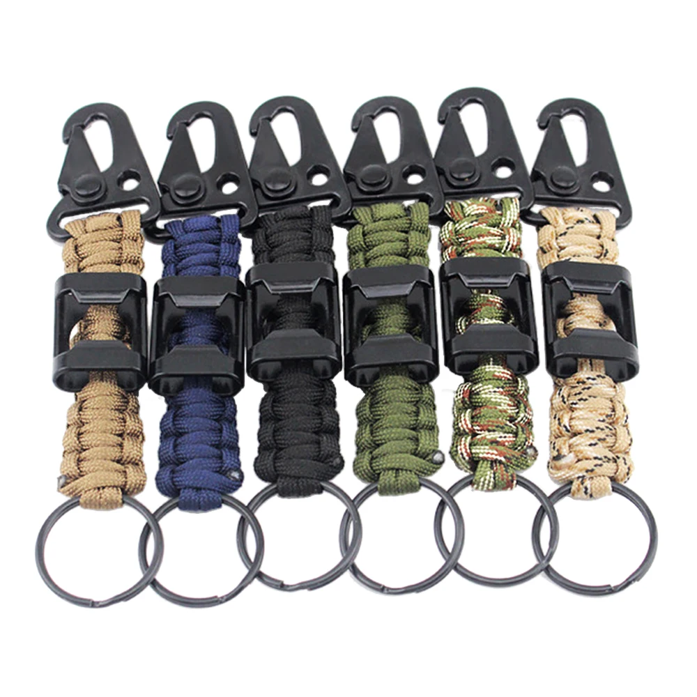 

6 Pcs Paracord Braided Lanyards with Clips Keyring for Outdoor Survival Camping Hiking Backpack Outdoor Tool