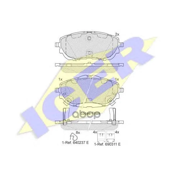 182129_колодки Дисковые Передние! Toyota Corolla, Auris 1.3-1.8/1.4d 12 Icer 182129 Icer арт. 182129