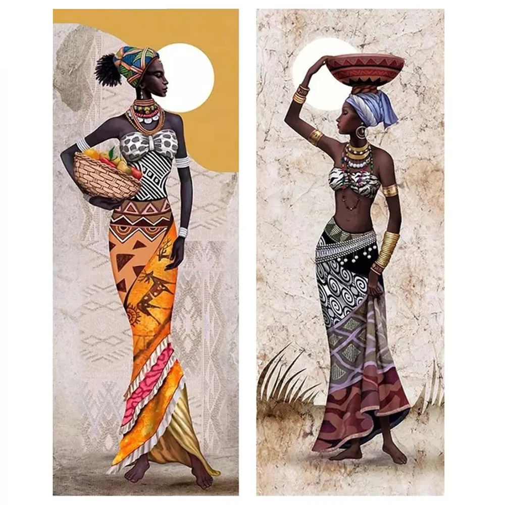 YSCOLOR Diamond Painting Ricamo Diamante Pieno Donna Africana Ritratto 5D DIY Pittura Diamante Punto Croce Kit 3D Diamante 2019 Modello Regali 30X40cm
